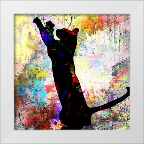 Playful Kitty 2 White Modern Wood Framed Art Print by LightBoxJournal