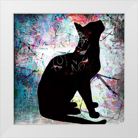 Playful Kitty 6 White Modern Wood Framed Art Print by LightBoxJournal