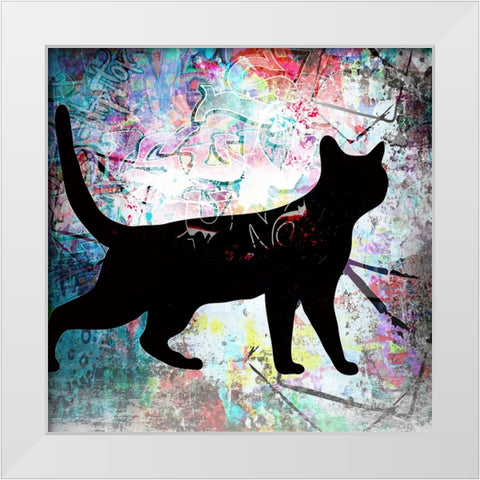 Playful Kitty 7 White Modern Wood Framed Art Print by LightBoxJournal