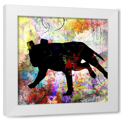 Playful Puppy 2 White Modern Wood Framed Art Print by LightBoxJournal