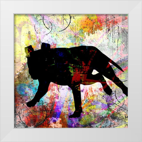 Playful Puppy 2 White Modern Wood Framed Art Print by LightBoxJournal