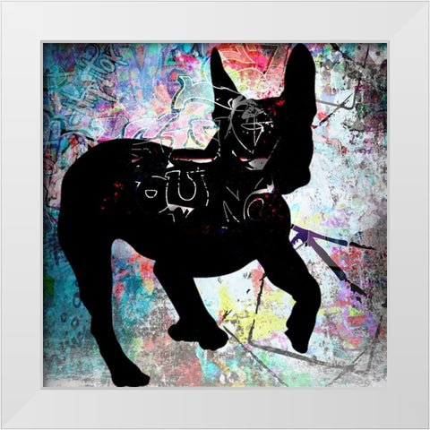 Playful Puppy 8 White Modern Wood Framed Art Print by LightBoxJournal