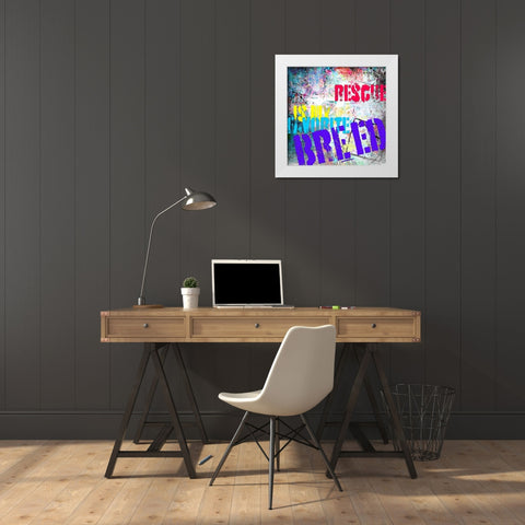 Playful Puppy Rescue Sign 2 White Modern Wood Framed Art Print by LightBoxJournal