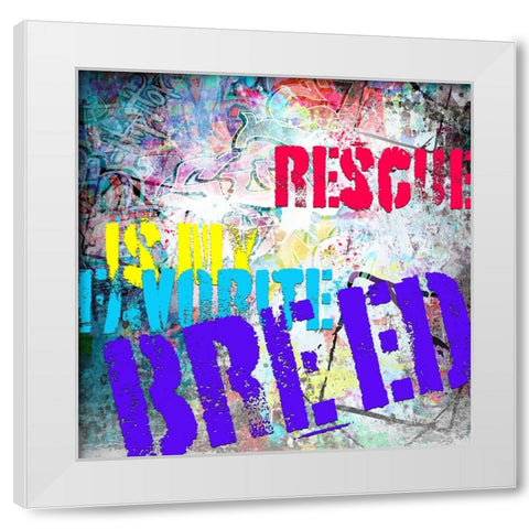 Playful Puppy Rescue Sign 2 White Modern Wood Framed Art Print by LightBoxJournal