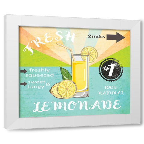 Simply Lemonade 1 White Modern Wood Framed Art Print by LightBoxJournal