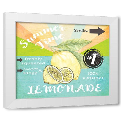 Simply Lemonade 3 White Modern Wood Framed Art Print by LightBoxJournal