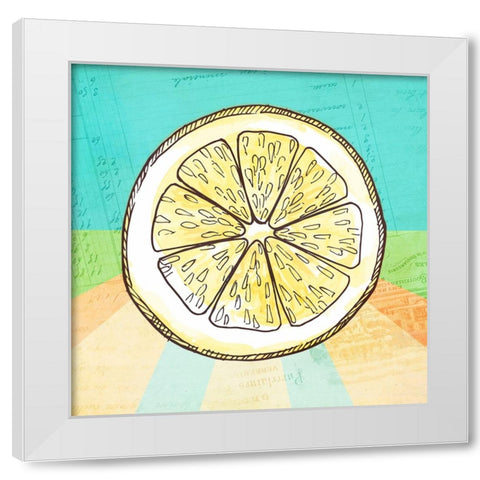 Simply Lemonade 6 White Modern Wood Framed Art Print by LightBoxJournal