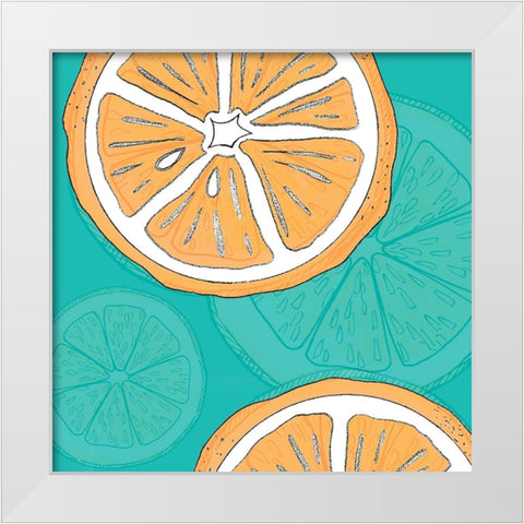 Summer time Citrus fun 3 White Modern Wood Framed Art Print by LightBoxJournal