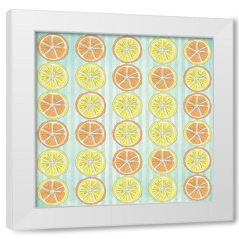 Summer time Lemon Pattern 2 White Modern Wood Framed Art Print by LightBoxJournal