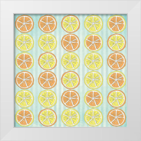 Summer time Lemon Pattern 2 White Modern Wood Framed Art Print by LightBoxJournal
