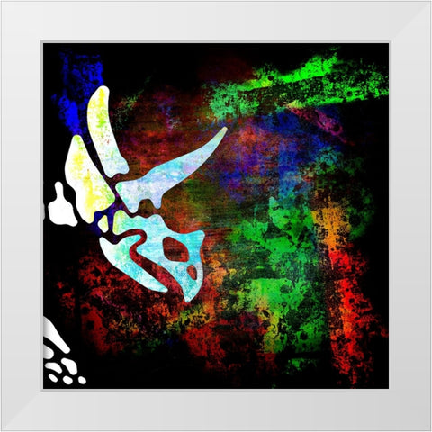 Dino Bones Trieratops series 03 White Modern Wood Framed Art Print by LightBoxJournal