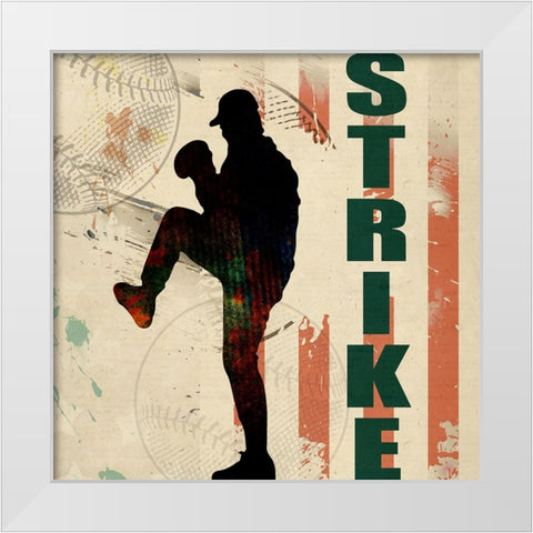 Baseball Urban Art 02 White Modern Wood Framed Art Print by LightBoxJournal