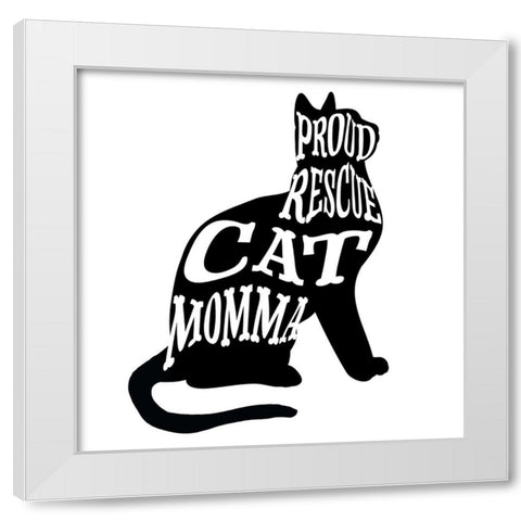 RescueCat 01 White Modern Wood Framed Art Print by LightBoxJournal