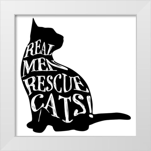 RescueCat 07 White Modern Wood Framed Art Print by LightBoxJournal