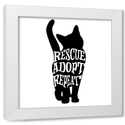 RescueCat 08 White Modern Wood Framed Art Print by LightBoxJournal