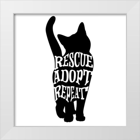 RescueCat 08 White Modern Wood Framed Art Print by LightBoxJournal