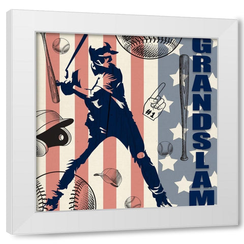 Vintage Baseball Sign 06 White Modern Wood Framed Art Print by LightBoxJournal