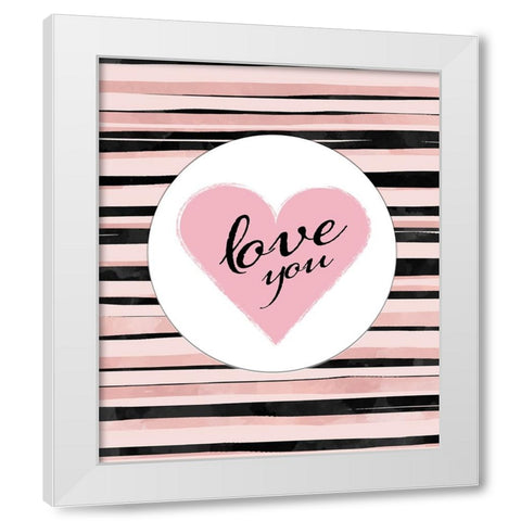 Love you 01 White Modern Wood Framed Art Print by LightBoxJournal