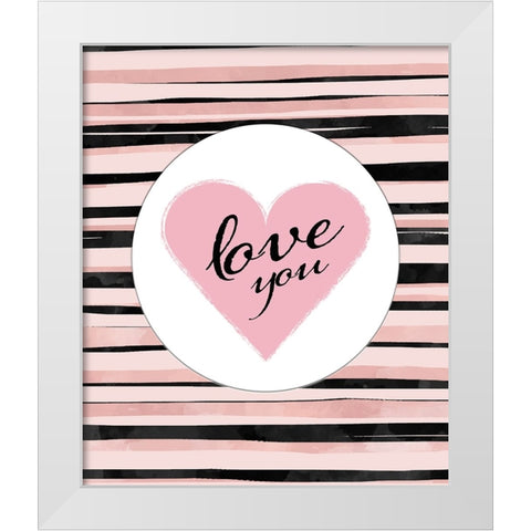 Love you 01 White Modern Wood Framed Art Print by LightBoxJournal