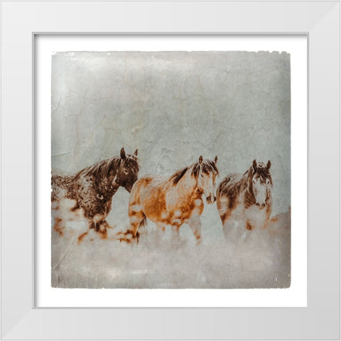 Wild Horses of the Great Basin Lomography 04 White Modern Wood Framed Art Print by LightBoxJournal