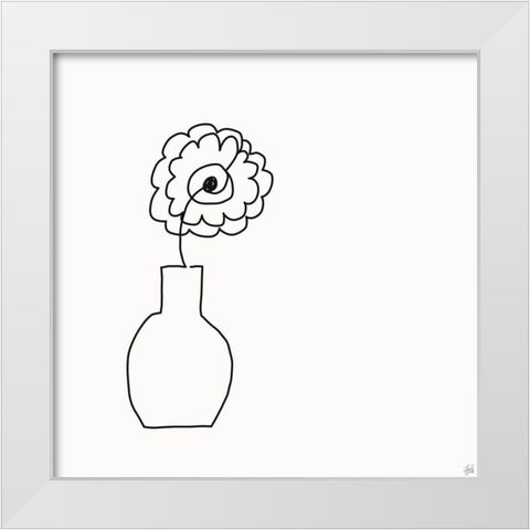 Floral Bouquet 2 White Modern Wood Framed Art Print by Line and Brush