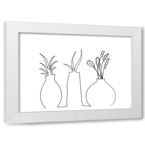 Floral Set Still Life 2 White Modern Wood Framed Art Print by Line and Brush