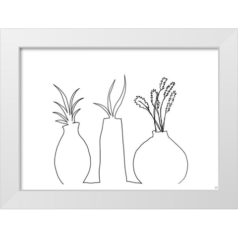 Floral Set Still Life 2 White Modern Wood Framed Art Print by Line and Brush
