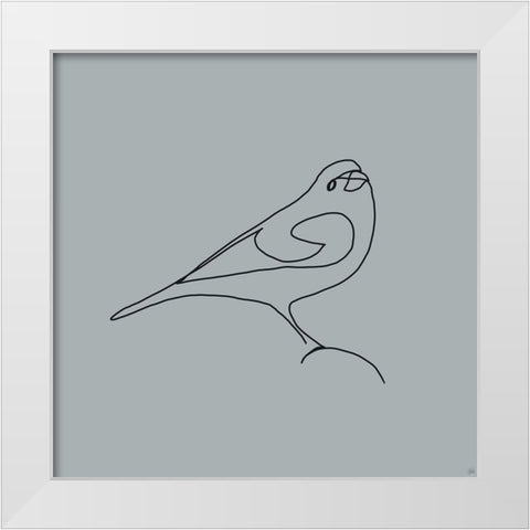 Line Bird 1 White Modern Wood Framed Art Print by Line and Brush