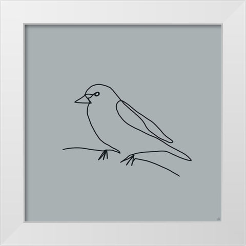 Line Bird 3 White Modern Wood Framed Art Print by Line and Brush