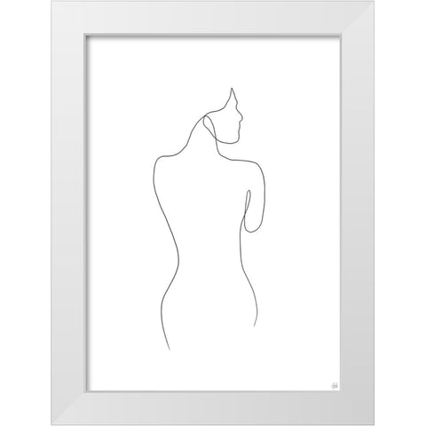 Line Female Back 1 White Modern Wood Framed Art Print by Line and Brush