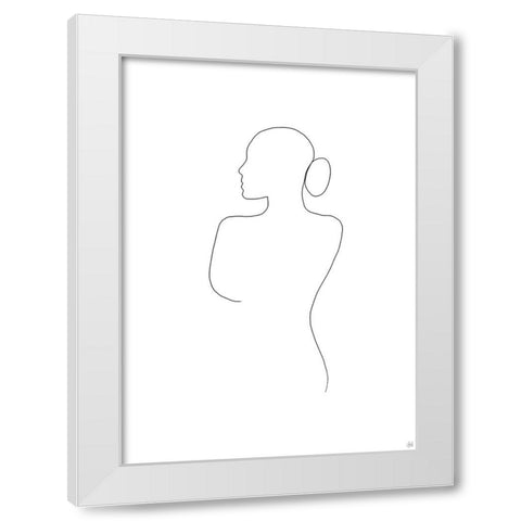 Line Female Back 2 White Modern Wood Framed Art Print by Line and Brush