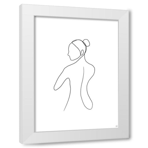 Line Female Back 3 White Modern Wood Framed Art Print by Line and Brush