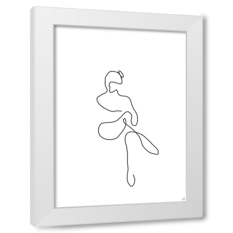 Line Female Work 2 White Modern Wood Framed Art Print by Line and Brush