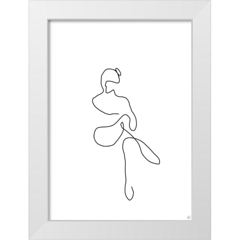 Line Female Work 2 White Modern Wood Framed Art Print by Line and Brush