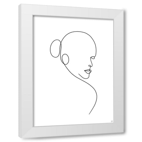 Line Lady 1 White Modern Wood Framed Art Print by Line and Brush