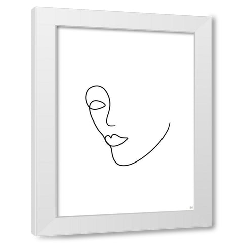 Line Lady 2 White Modern Wood Framed Art Print by Line and Brush