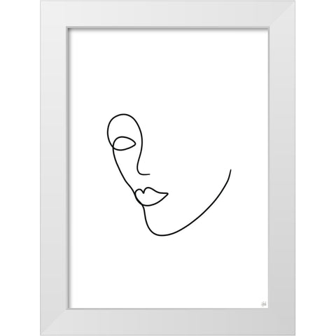 Line Lady 2 White Modern Wood Framed Art Print by Line and Brush