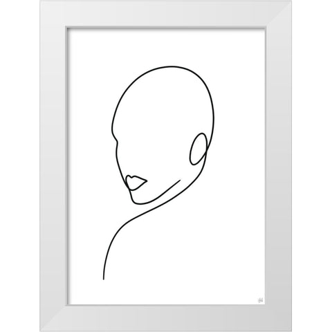 Line Lady 3 White Modern Wood Framed Art Print by Line and Brush