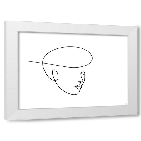 Line Lady 5 White Modern Wood Framed Art Print by Line and Brush