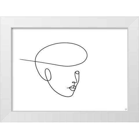 Line Lady 5 White Modern Wood Framed Art Print by Line and Brush