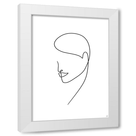 Line Lady 6 White Modern Wood Framed Art Print by Line and Brush