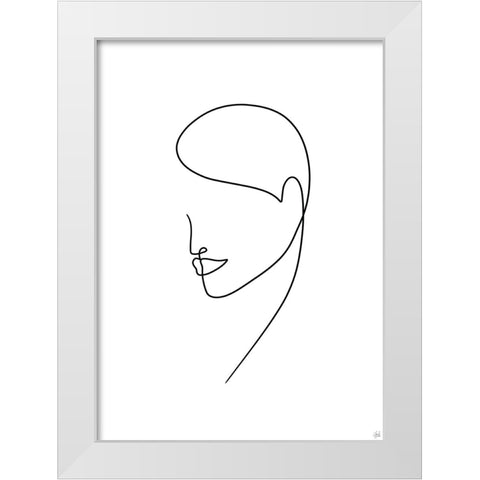 Line Lady 6 White Modern Wood Framed Art Print by Line and Brush