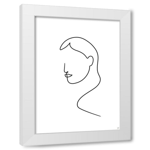 Line Lady 8 White Modern Wood Framed Art Print by Line and Brush
