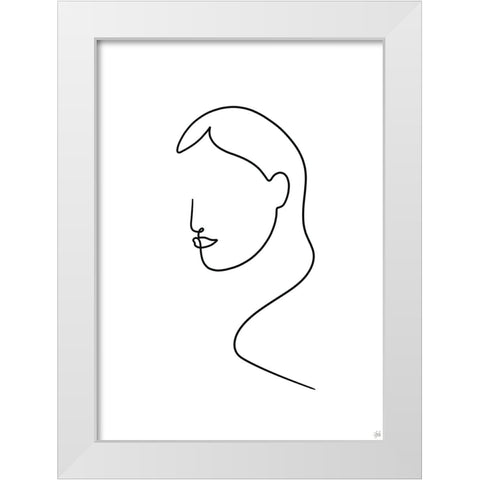 Line Lady 8 White Modern Wood Framed Art Print by Line and Brush