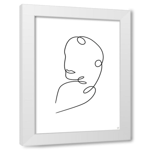 Line Lady 9 White Modern Wood Framed Art Print by Line and Brush