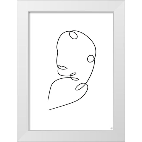 Line Lady 9 White Modern Wood Framed Art Print by Line and Brush