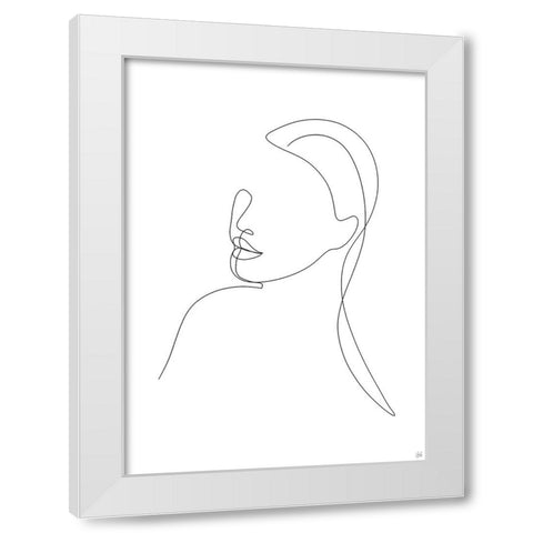 Line Lady Portrait 1 White Modern Wood Framed Art Print by Line and Brush