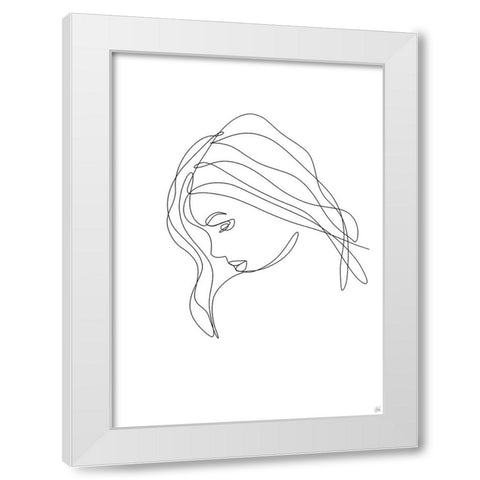 Line Lady Portrait 4 White Modern Wood Framed Art Print by Line and Brush