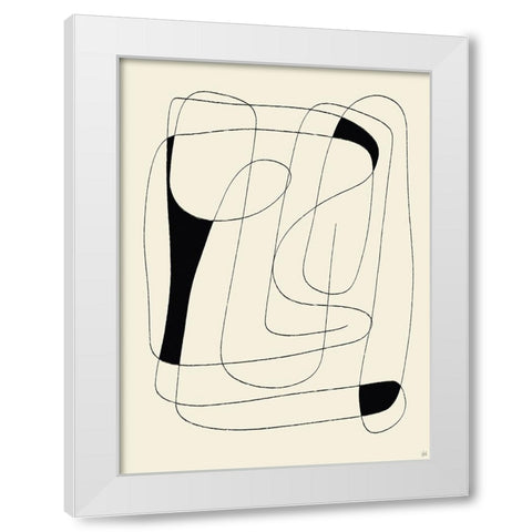 Lines To Fill 1 White Modern Wood Framed Art Print by Line and Brush
