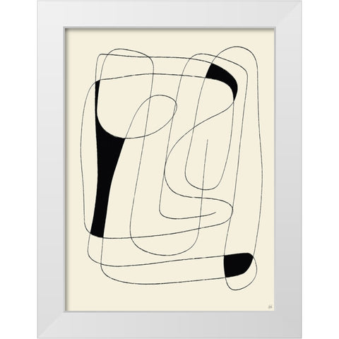 Lines To Fill 1 White Modern Wood Framed Art Print by Line and Brush